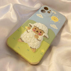 Sheep Embroidery Case For IPhone