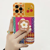 Funda para iPhone con diseño de girasol sonriente