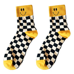 Smiley-karierte Socken