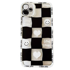 Funda para iPhone con cuadros sonrientes