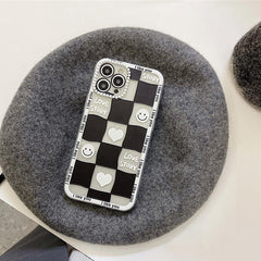 Funda para iPhone con cuadros sonrientes