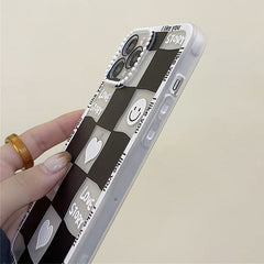 Funda para iPhone con cuadros sonrientes