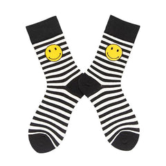 Calcetines de rayas con cara sonriente