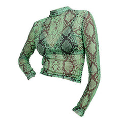 Top de malla de piel de serpiente