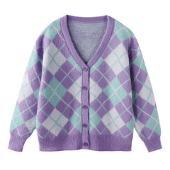Weicher Argyle-Cardigan für Mädchen