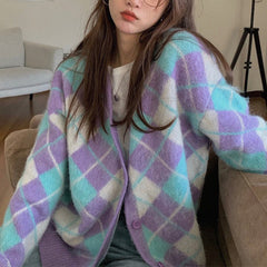 Weicher Argyle-Cardigan für Mädchen