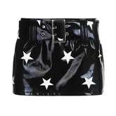 Star Leather Mini Skirt