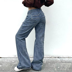 Jeans im Y2K-Stil mit Sternenmuster
