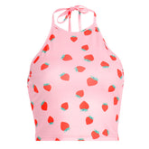 Top halter Strawberry Fields