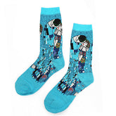 Der Kuss von Klimt, Socken in Blau