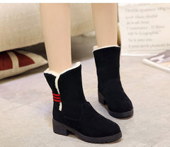 Botas casuales cálidas de gamuza sintética con piel