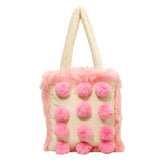 Flauschige Pom Poms Tasche in Pink