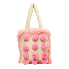 Flauschige Pom Poms Tasche in Pink