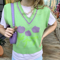 Strickweste im Tulpenstil