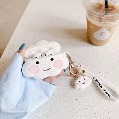 Weißes Airpods-Etui „Cloud“