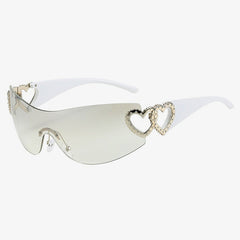 Y2K Rhinestone Heart Sunglasses