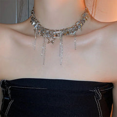 Y2K Sterne Strass Halskette