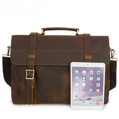 Retro Handmade Leather Travle BriefCase