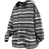 80er Oma Gestreifter Cardigan Pullover