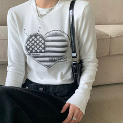 Langärmliges Oberteil für amerikanische Mädchen