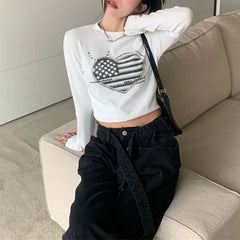 Langärmliges Oberteil für amerikanische Mädchen