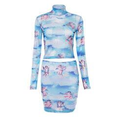 Set aus Oberteil und Rock mit Engel