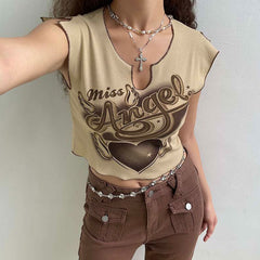 Miss Angel Ribbed Top