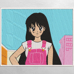 T-Shirt mit Anime-Stickerei