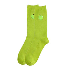 Socken mit Apfelstickerei