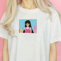 T-Shirt mit Anime-Stickerei