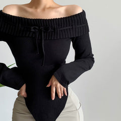 Y2K Off-Shoulder Stricktop