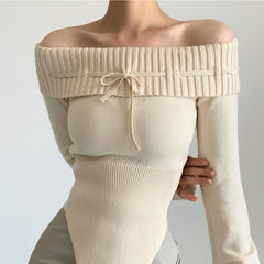 Y2K Off-Shoulder Stricktop
