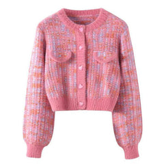 Barbiecore – Kurze Strickjacke