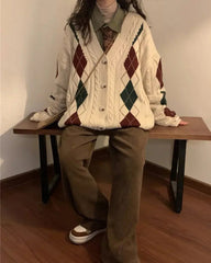 Neuer Argyle-Cardigan für Studenten