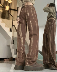 Braune Jeans der Fashion Week