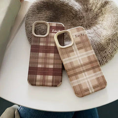 Brown Grid Case For IPhone