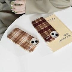 Brown Grid Case For IPhone
