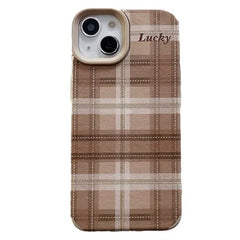 Brown Grid Case For IPhone