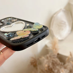 Blumen-Schmetterlingsspiegel iPhone-Hülle
