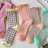 Karierte Socken mit Candy Fairy-Muster