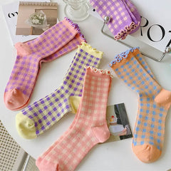 Karierte Socken mit Candy Fairy-Muster