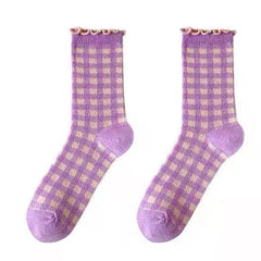 Karierte Socken mit Candy Fairy-Muster