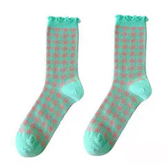 Karierte Socken mit Candy Fairy-Muster