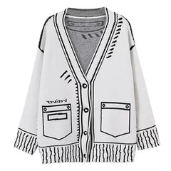 Strickjacke mit 2D-Cartoon-Umriss