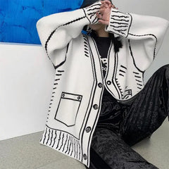 Strickjacke mit 2D-Cartoon-Umriss