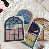 Cartoon Fenster Indie Wandteppich