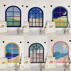 Cartoon Fenster Indie Wandteppich