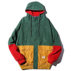 90er Kinder Cord Kapuzenjacke