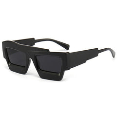 Quadratische Sonnenbrille im Farbblockdesign