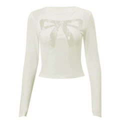 Top de encaje transparente con lazo Coquette